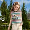 ASK JUNIOR Girls' Rainbow Stripe Sleeveless Top