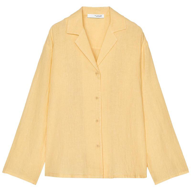 Zaprha2025 New Arrival Loose and Lazy Style Elegant Linen Blended Long Sleeves V-neck Casual Shirt for Women 4786201