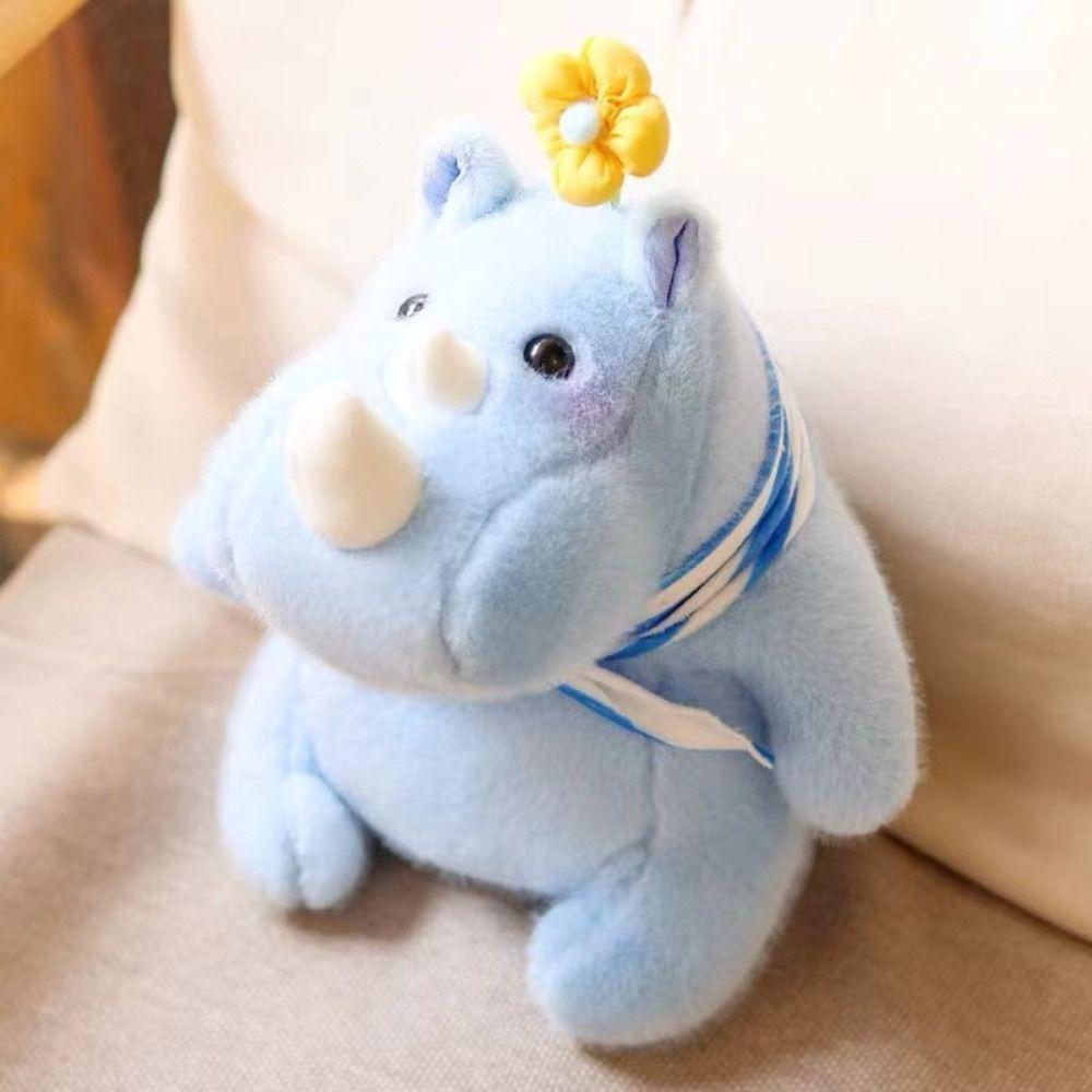 Fluffy Rhinoceros Plush Toy Interactive Stuffed Rhinoceros Doll  Party Supplies