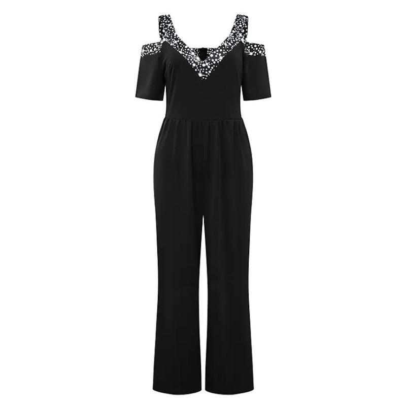 

Плюс размер весна-лето женский комбинезон с широкими штанинами цельное платье с талией комбинезон с принтом