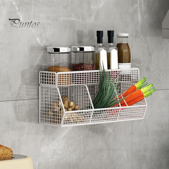 Wire Mesh Storage Basket Large Capacity Strong Load-bearing Easy Installation Wall Mounted Shelf Organizer Basket