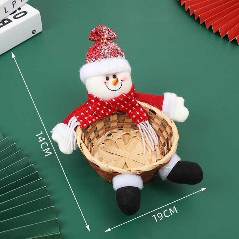

Christmas Figurines Bamboo Baskets Ornaments Santa Claus Candy Baskets Decorative Items