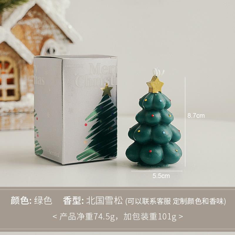 

Christmas Tree Shaped Scented Candle Handmade Decorative Candle for Table Photo Prop Christmas Eve Party Decoration and Gift