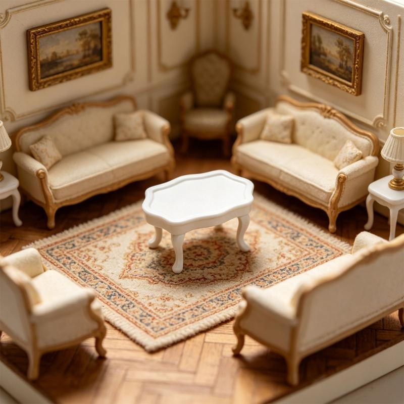 Compact 1/12 Scale Miniature Wooden Coffee Table For Dollhouses Decors Model Enthusiasts And DIY Craft Projects