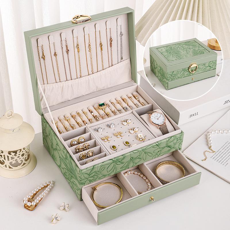 Jewelry Box Pattern Bracelet Storage Box Travel Large Capacity Jewelry Ring Necklace Packaging Box