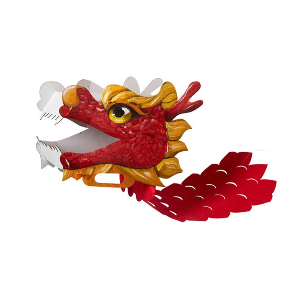 Traditional Chinese Dragon Head Mask 3D Dragon Boat Racing Toy  New Year Decor