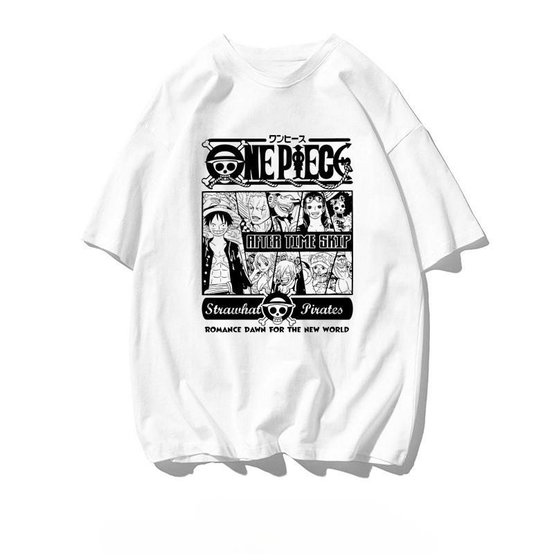 

Мужская футболка Харадзюку Аниме One Piece Принт Луффи Летняя Одежда Y2k Оверсайз С коротким рукавом Хлопок Женская Графическая Футболка Топы S