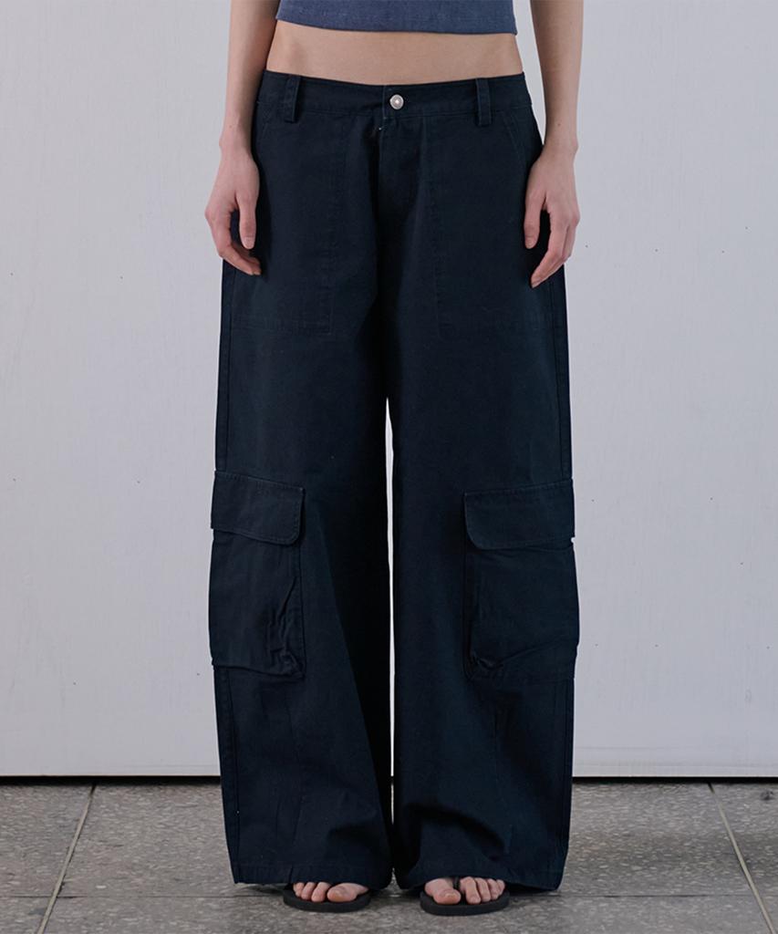 Odeseu Cotton Cargo Pants - Navy