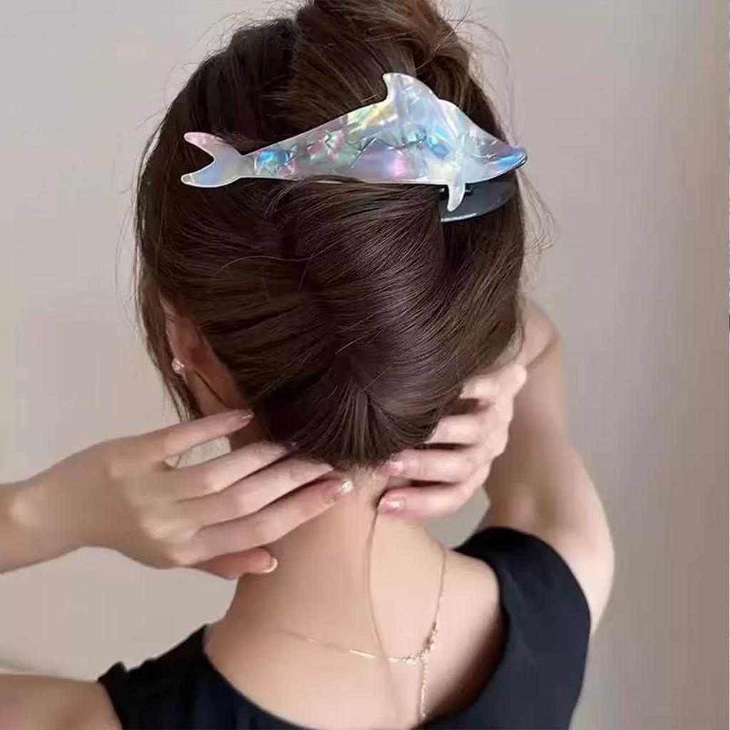 1pc acetate dolphin dovetail clip large horizontal clip, versatile hair gripper on the back of the head, suitable for thick hair