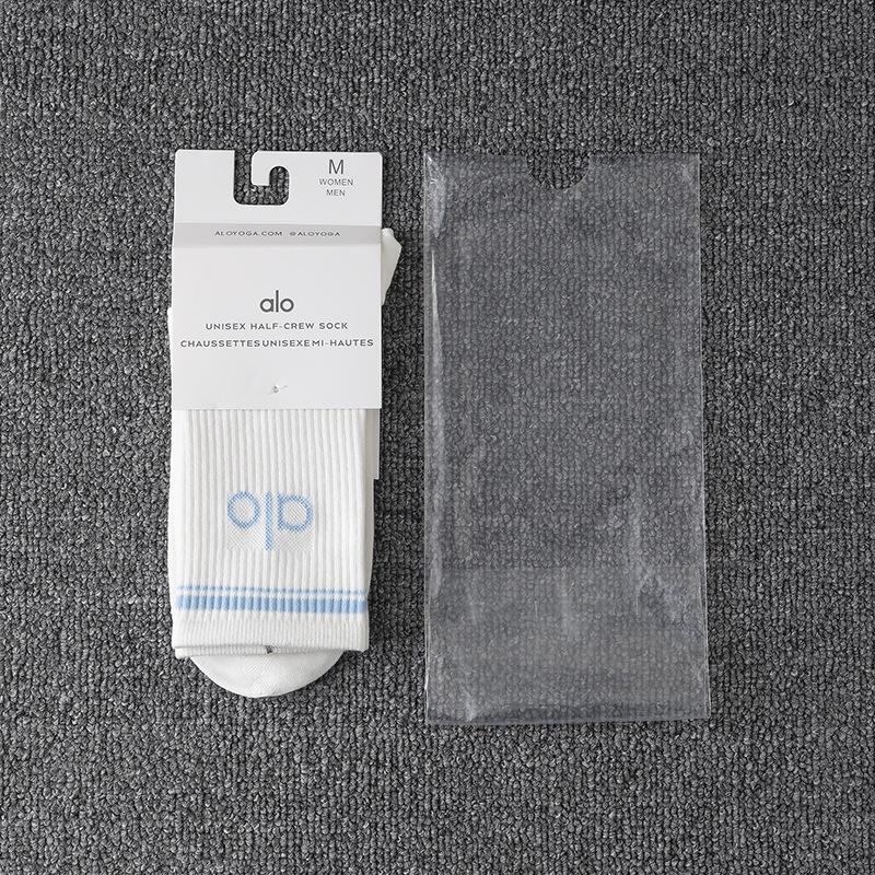 

New AIO Cotton Yoga Sports Socks - High-Top, Individually Packaged, Unisex, Black/White/Gray, Colorful Options 35-43