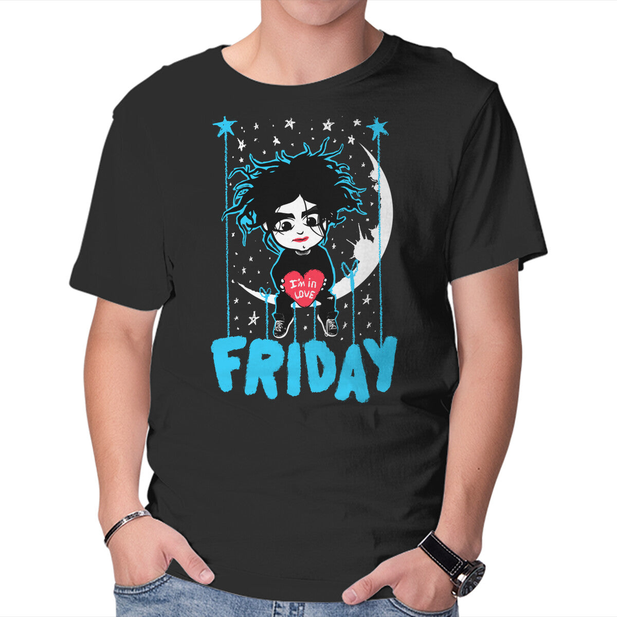 Unisex Crew Neck T-Shirt Friday I m In Love Graphic Short Sleeve Casual Tee XS