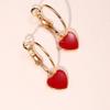 Fashion Heart Shape Drop Earrings Lightweight Hoop Style with Enamel Coating Suitable for Everyday Wear and Seasonal Accessories