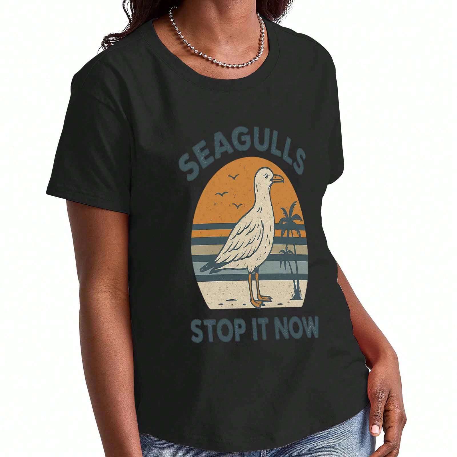 Seagull Coconut Poke Wounisex s Cotton T Shirt, Premium Cotton Graphic, Durable, Casual Fashion. Seagull Gonna Come And Poke You In The Coconut Image S разноцветный