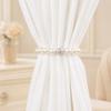 Magnetic Curtain Tiebacks with Pearls & Rhinestones, No Drill Window Curtain Holders, Elegant Luxury Curtain Tie Backs for Living Room, Bedroom