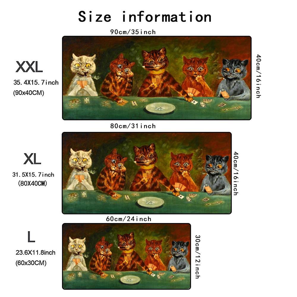 Cat Magic Tcg Gaming Mouse Pad Stitched Edges Nonslip Extended Playmat Anime Desk Mat For Mtg Office Desk Accessories