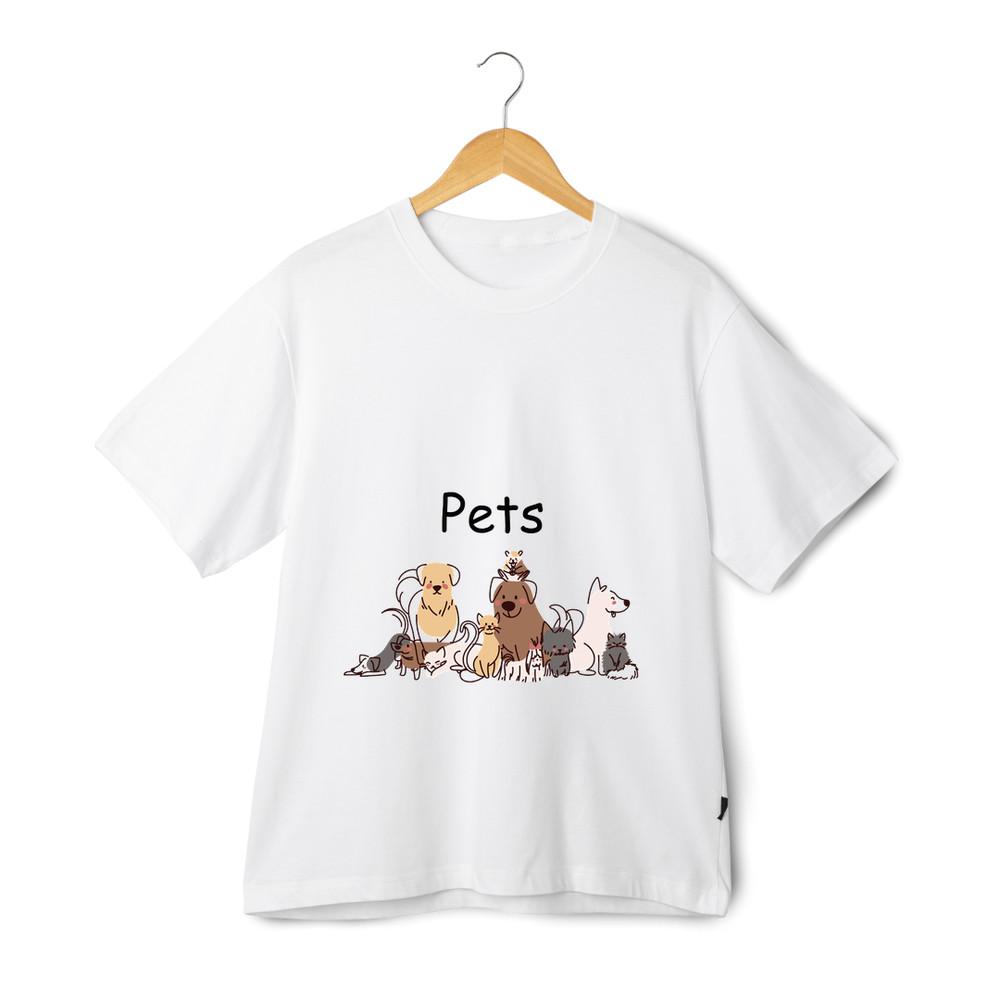Funny Pets T-Shirt - Unisex Cartoon Dog Cat Bunny Hamster Graphic Tee Pet Lover