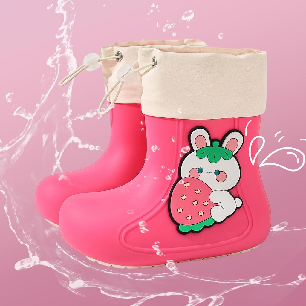 1-3 Years Old Children's Rain Shoes Cartoon Cute Boys and Girls Daily Wear Waterproof, Comfortable and Non-slip Lightweight Short Rain Boots