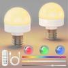 Rechargeable Light Bulbs with Remote - E26 Battery Operated Light Bulb compatible with Non-Hardwired