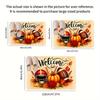 Thanksgiving Football Pumpkin Doormat, Autumn Leaves Design Non-Slip Rug, Medium Pile Polyester Mat for Seasonal Home Decor
