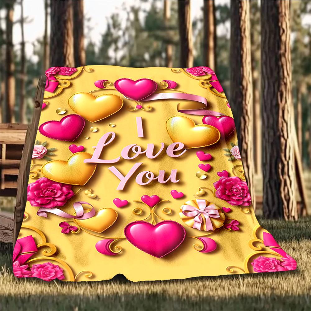 1 Stück Herz-Dekorationen Outdoor-Decke - Leichte Flanelldecke für Reisen, Camping, Wohnzimmer, Sofa, Stuhl yy251114203