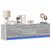TV Cabinet with LED Lighting Grey Sonoma 140 x 34 x 40 cm Particleboard