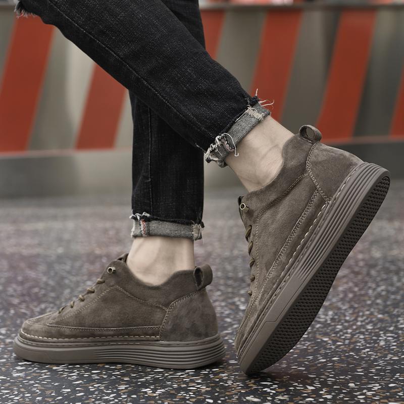 Men's Shoes Men Outdoor Leather Casual Shoes 2025 New Genuine Leather Mens Sneakers High Quality Lace-Up Business Shoes