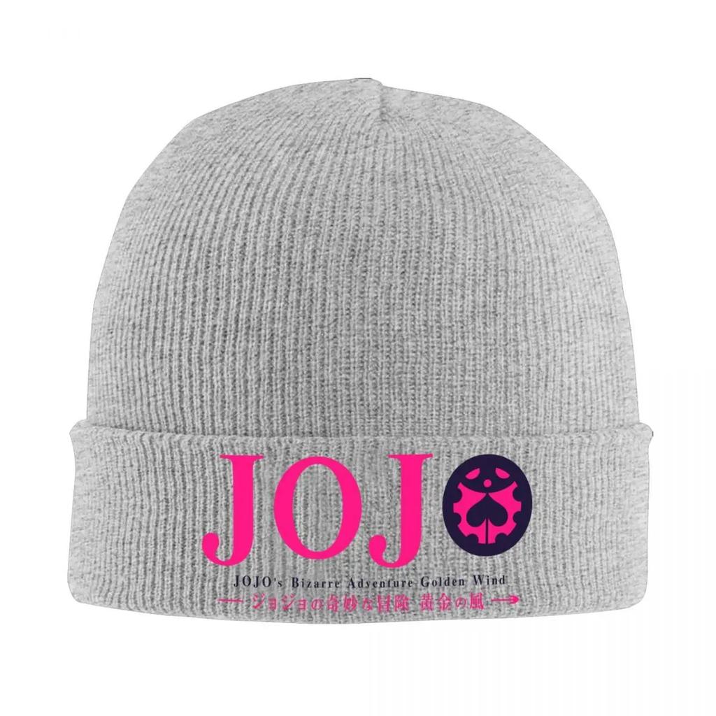 New JojosBizarreAdventureLogo Knit Hat Beanie Autumn Winter Hats Warm Acrylic Fashion Caps Unisex Women Gifts