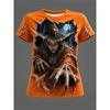 Summer Ladies 3D Printed Crew Neck T-Shirt Halloween Dress Up