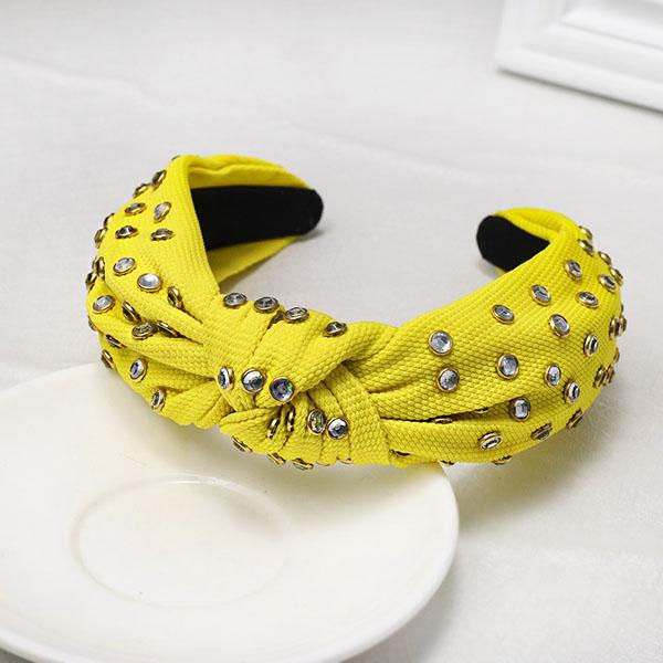 Vintage Thick Fabric With Rhinestone Knotted Hairband Knot Headband Hair Accessories Hair Jewelry