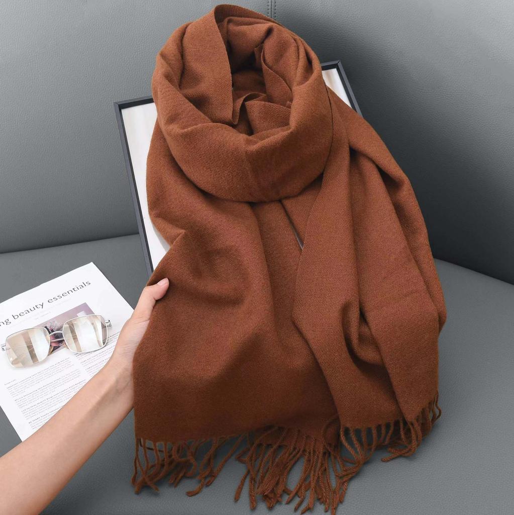 Winter women's red imitation cashmere scarf high sense 2025 will scarf soft temperament versatile warm shawl men