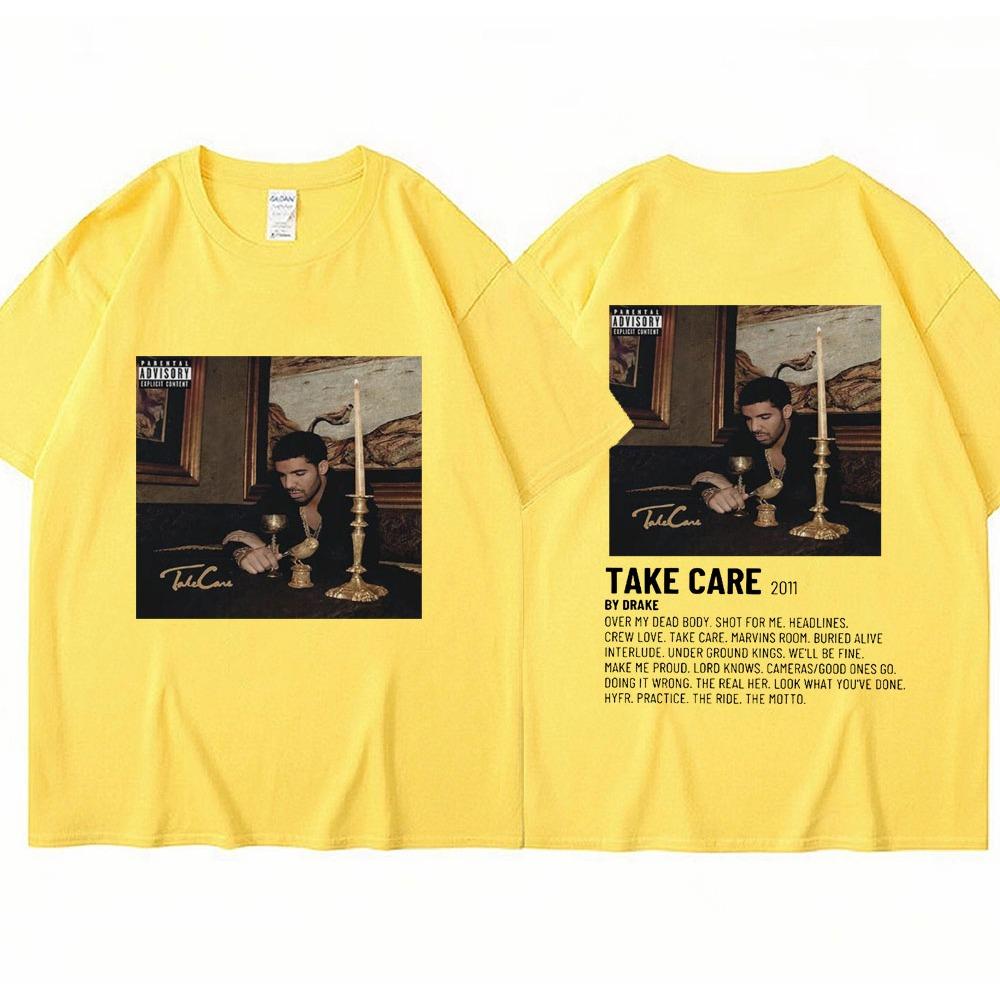 

Rapper Drake Music Album Take Care T-shirt Men Woman Fashion Vintage T Shirt Oversized Casual Male T-Shirts Streetwear 3XL