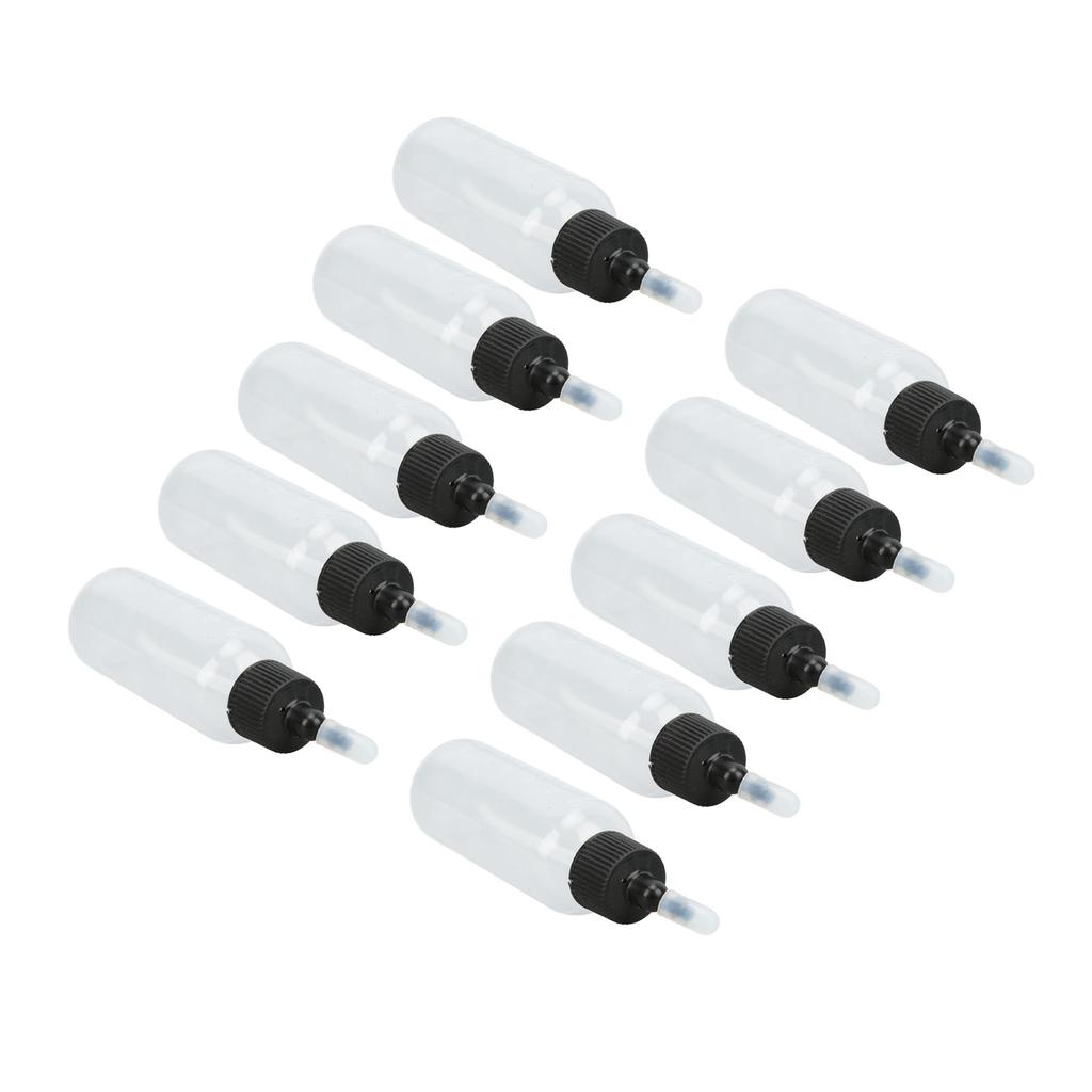 10Pcs Hair Oil Bottle 60ml Leakproof High Temperature Resistant Transparent Plastic Dispensing Bottle with Funnel