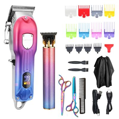Hair Clipper Set Multicolor Big Motor Hair Trimmer  T-Blade Trimmer Whole Hairdressing Tools (Free Cutting Scissors and Thinner As Gift)