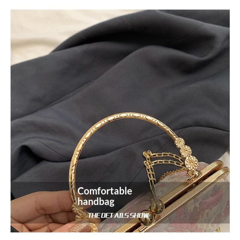 Chinese Style Handbag Embroidery Evening Bag Retro Single Shoulder Crossbody Bag Ladies Shell Bag