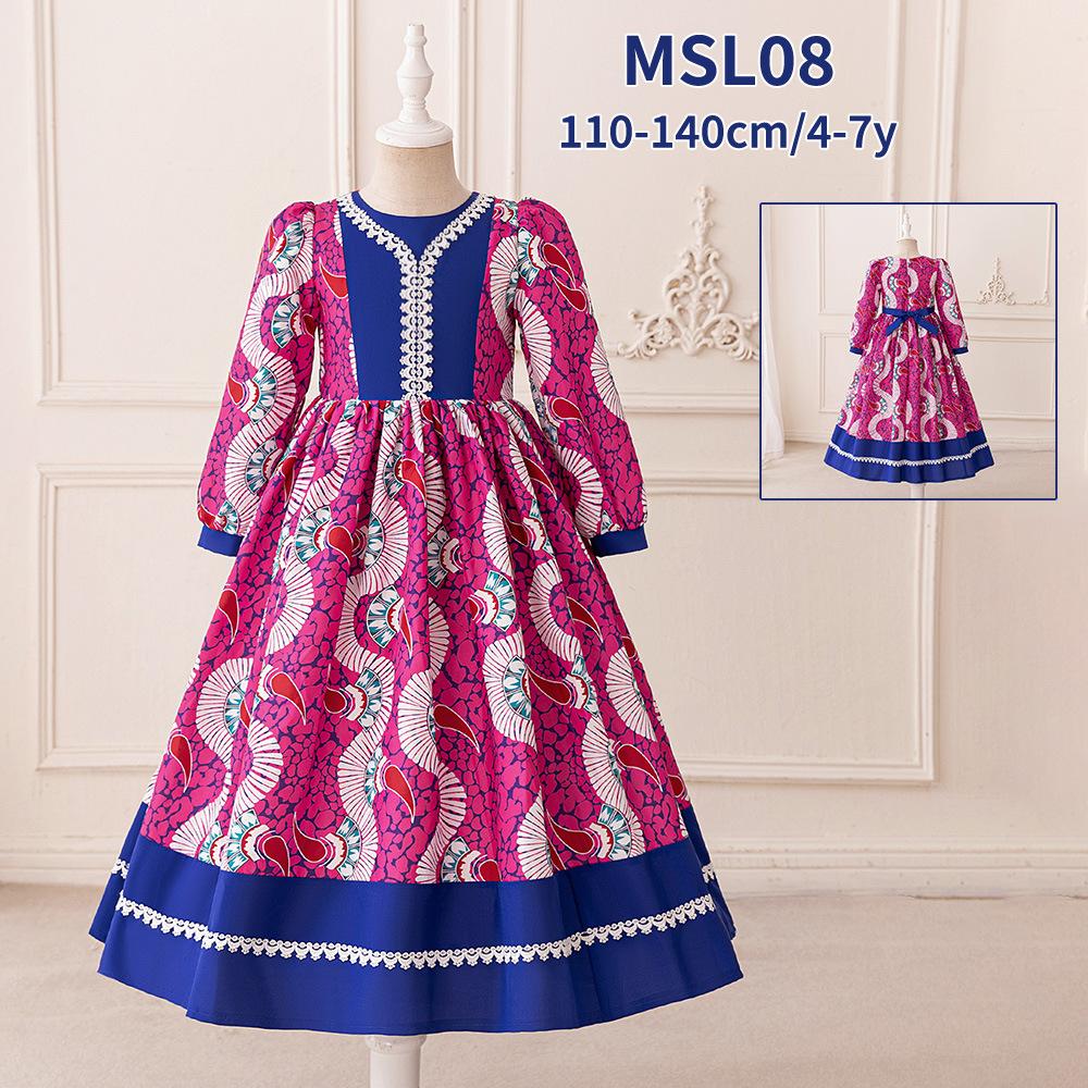 Flower Girl Princess Dress For Weddings Summer Kid Formal Bow Long Gown For School Evening Party Children New Year Cloth