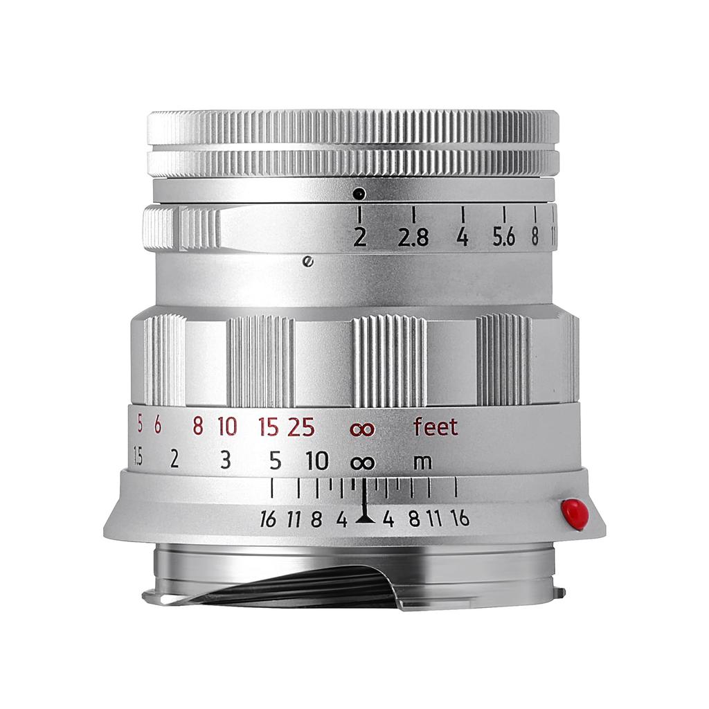 LIGHT LENS LAB M Mount 50mm Rigid Leica M Compatible Single Reproduction Integrated Lens Silver F/2 Lens, Focus, Rigid, Lens, Brass, Hood,