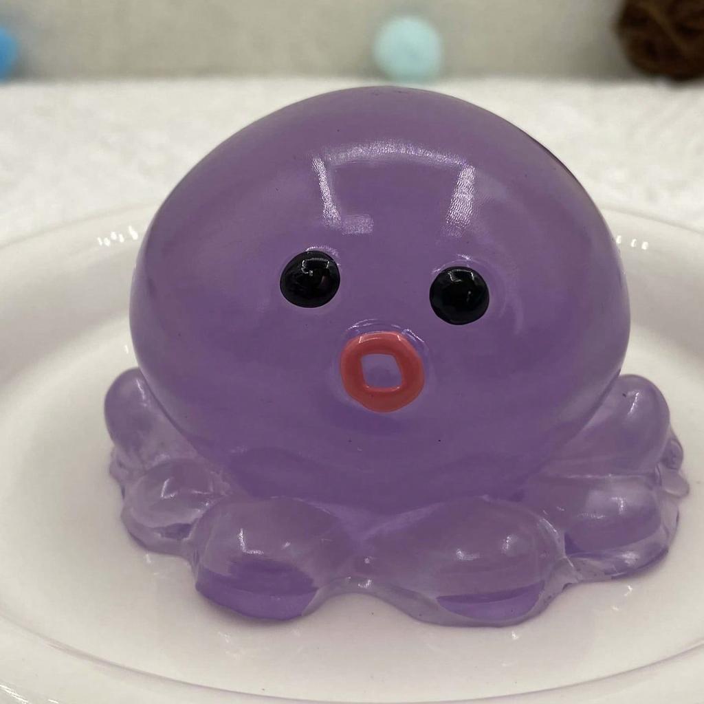 3 Stück Oktopus Squishy Stressabbau-Set Super Langsamer Rückprall , Niedliche Kreative Designs , Zufällige Zusammenstellung , Ideal für Partygeschenke