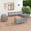 Day and Night - Day and Night Garden Furniture Set 11 Pieces Solid Gray Pine Wood