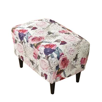 Cover For Footstool/Pouf - Pink Flower Pattern