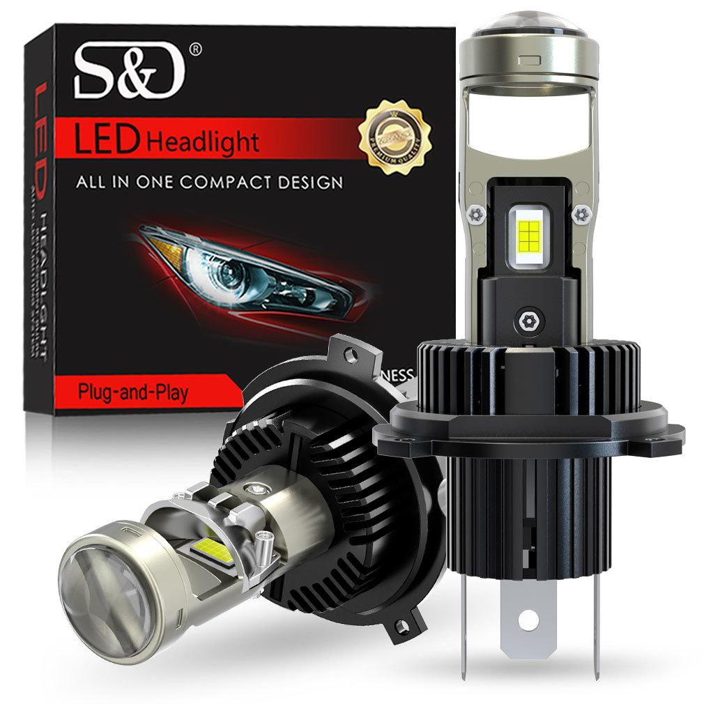 2Pcs H7 Bi Led Projector Car Headlight Bulbs 1:1 Wireless H4 LED H11 H8 9005 HB3 9006 HB4 Lens 60000Lm 80W Plug&Play Mini Auto Lamp 6500K 12V LHD