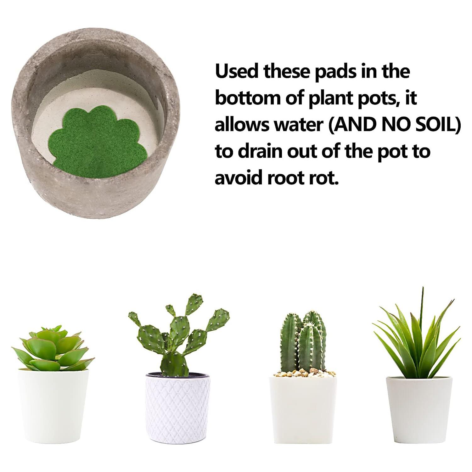 

20Pcs Flower Pot Inner Bottom Mat Prevent Soil Leakage Flower Shape Plant Pot Bottom Hole Pad Blue