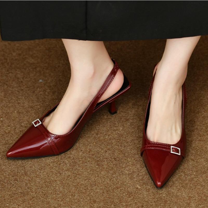 Fashion Sexy Women High Heels Sandals Pointed Toe Summer Shoes 2025 Slingback Slippers New Dress Party Woman Pumps Sandalias De Mujer