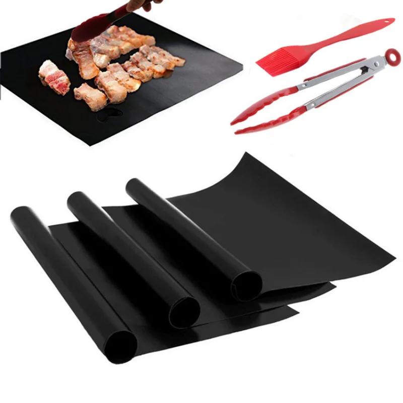 Non-stick BBQ Grill Mat 40*33cm Baking Mat BBQ Tools Cooking Grilling Sheet Heat Resistance Easily Cleaned Kitchen Tools