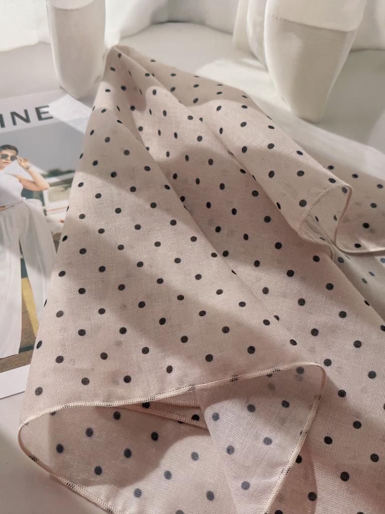 Cotton and linen small square scarf 11 * 11cm silk scarf square scarf polka dot silk scarf ribbon accessories thin soft high-end silk scarf