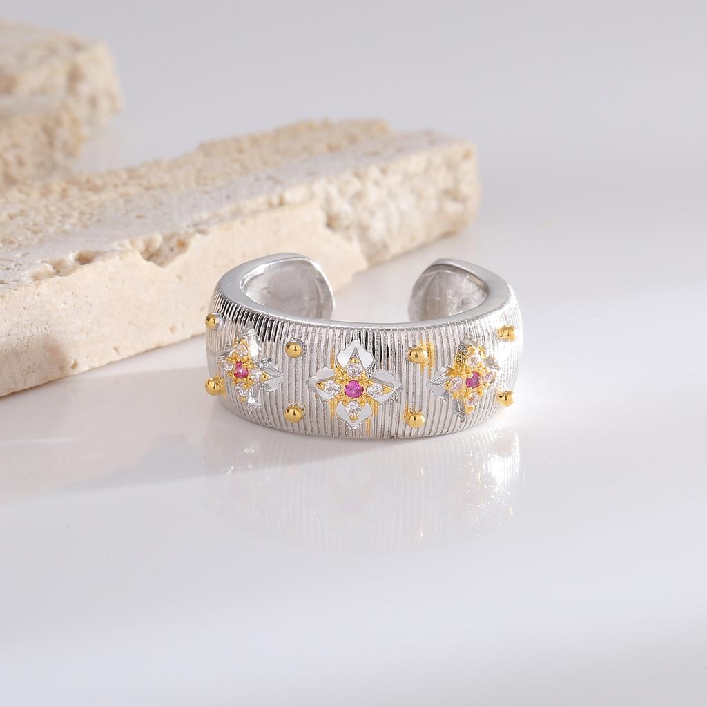 Fashionable Retro Ring, Niche High-end Ring, Court Brushed Craft, Handmade Jewelry