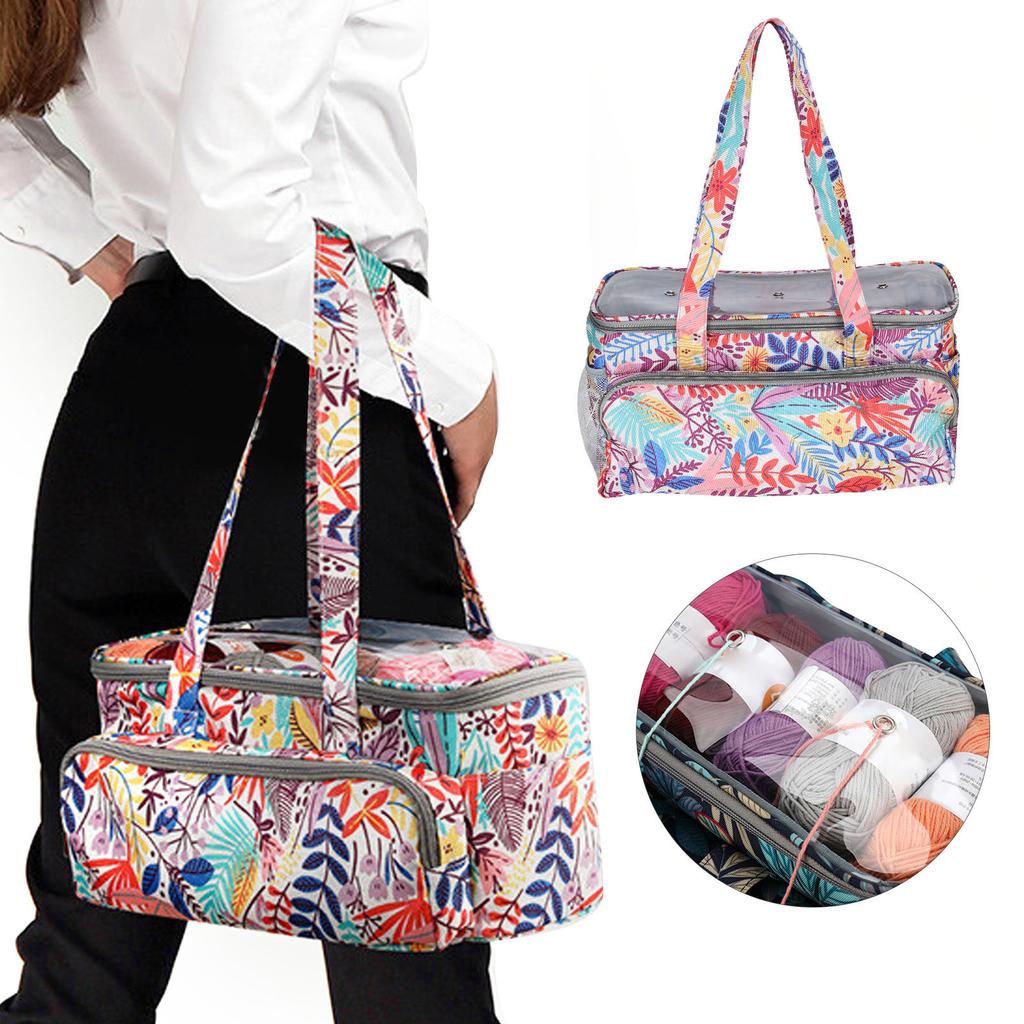 Knitting Storage Bag, Yarn with Oxford Cloth for Crochet Supplies, Travel and Home Storage