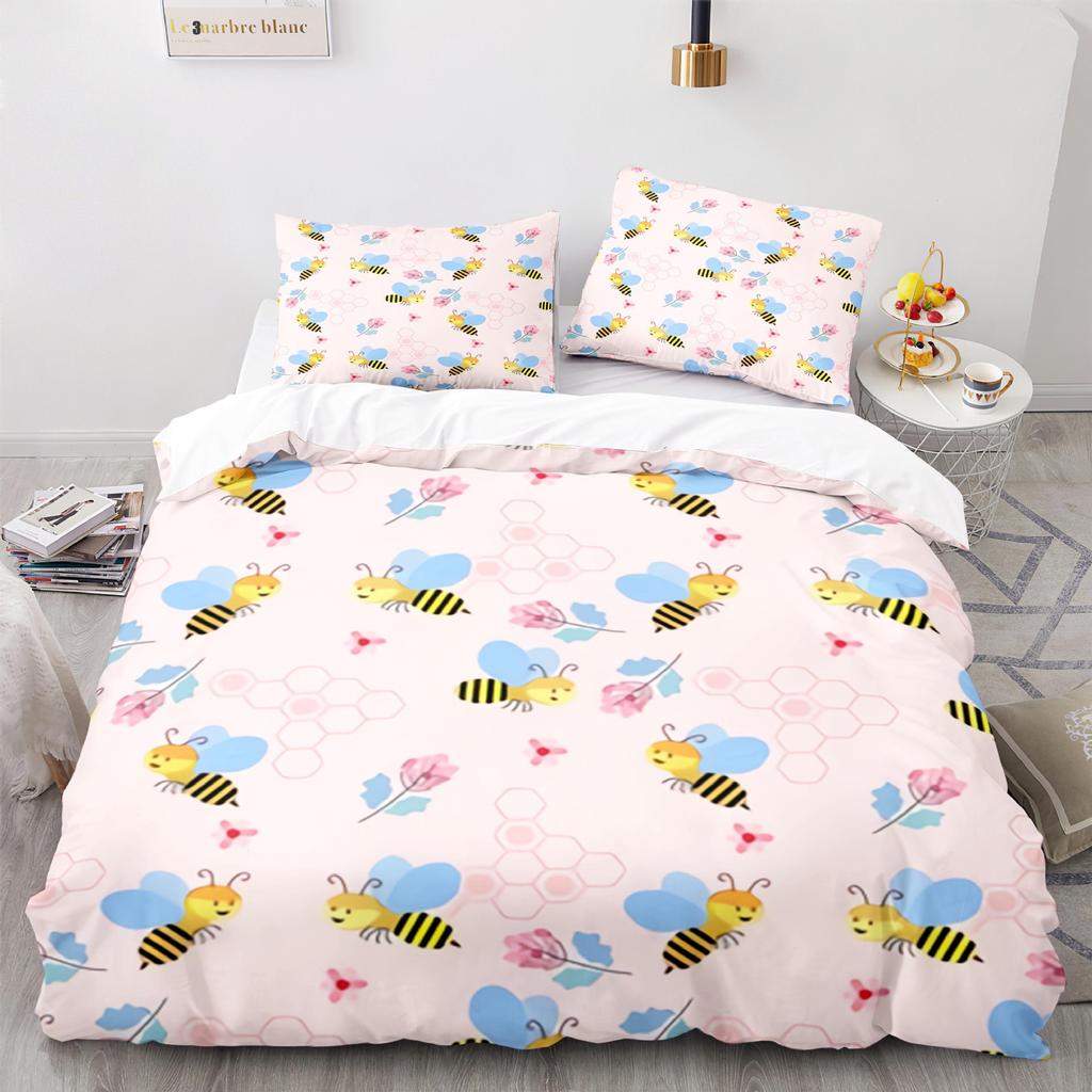 Home Textile Bee Quilt Cover Digital Printing Three-Piece 3D
