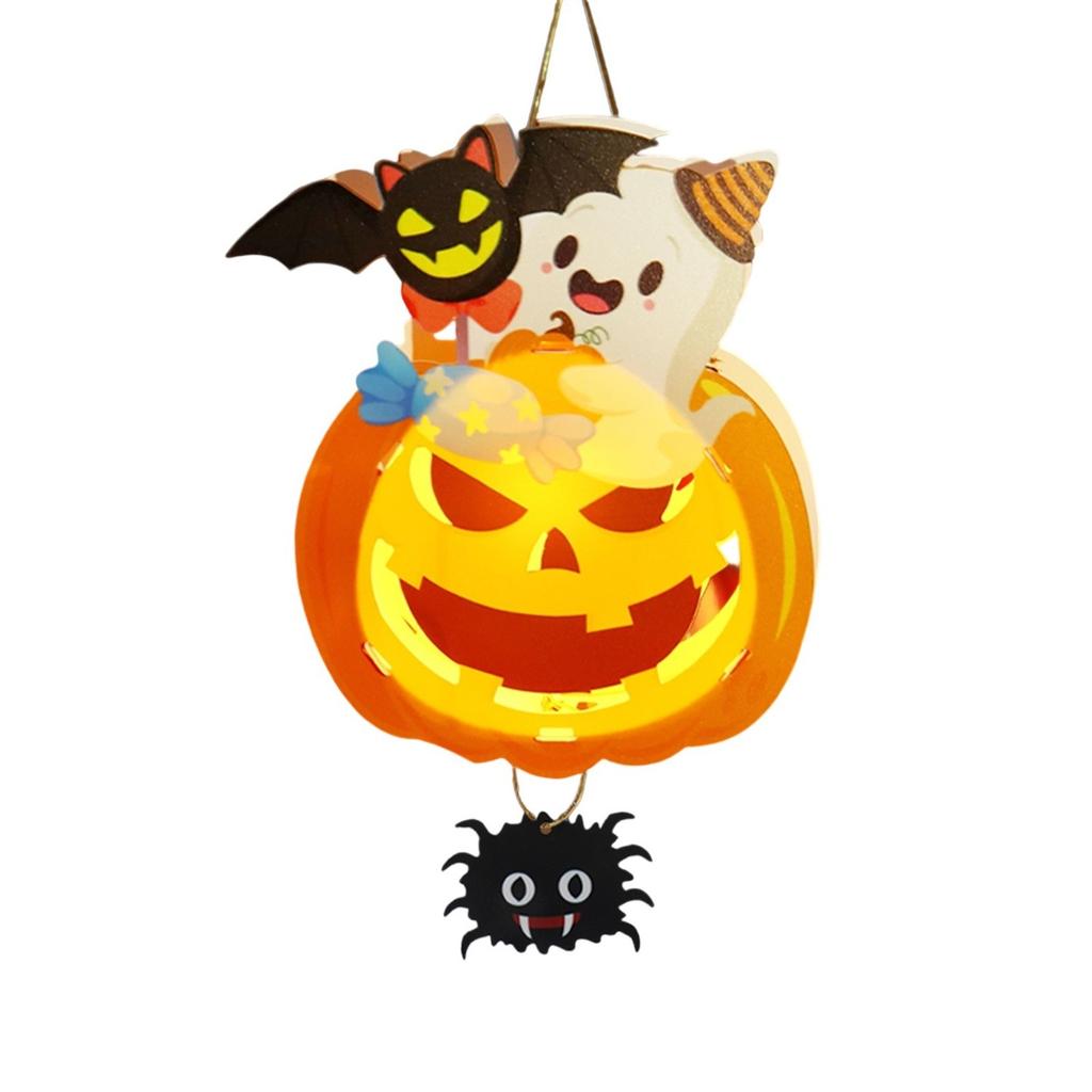 Halloween Pumpkin Handmade DIY Material Children's Handheld Luminous  Decoration Party Supplies