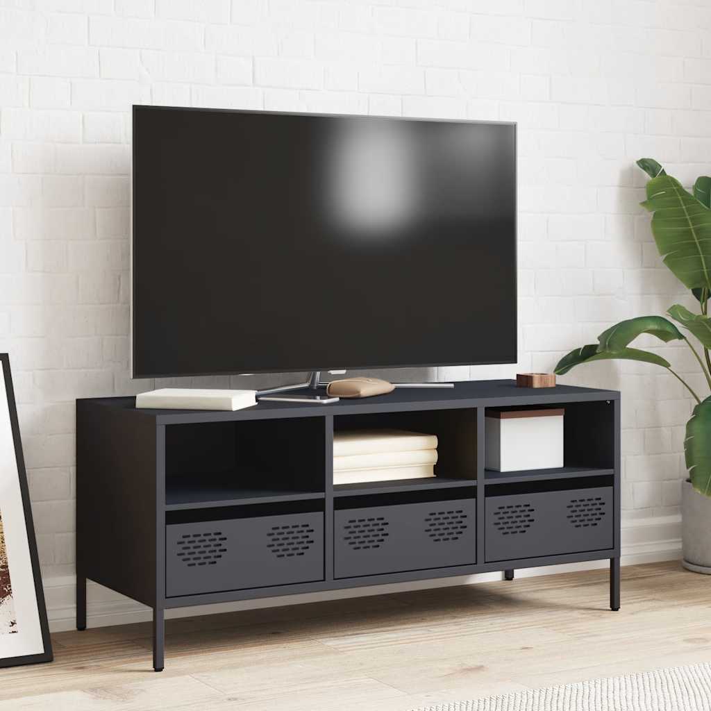 Vidaxl Szafka Rtv, Antracyt, 101,5X39X43,5 Cm, Stal Walcowana Na Zimno