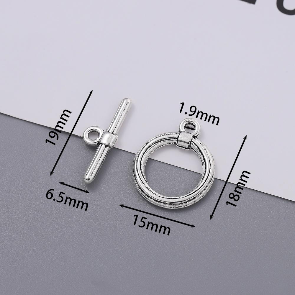 10Sets OT Clasp Alloy Toggle Clasps Round Bar Connector for DIY Jewelry Making Bracelet Hooks Crafts Necklaces Accessories